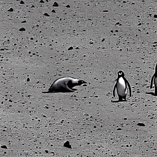Prompt: giant penguins were spotted on mars