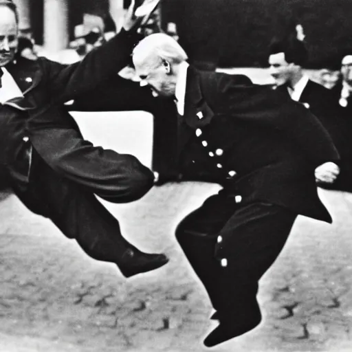 Prompt: biden kicking hitler 1 9 4 5 photo 4 k