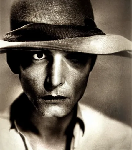 Image similar to a high quality, high detail, portrait of an attractive criminal by richard avedon, intense look in the eyes, moody, nostalgic