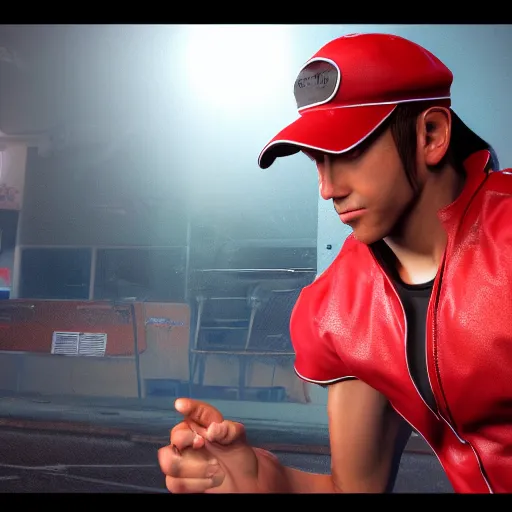 Image similar to Terry Bogard, realistic volumetric lighting, ultra detailed, unreal engine render, award winning, photo-realistic, featured in artstation