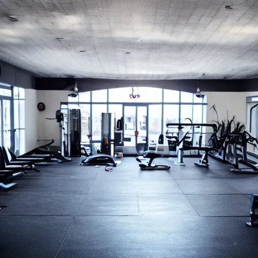 Image similar to empty gym during a power outage