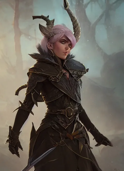 Image similar to kerli koiv as elven ranger. d & d portrait character headshot, sharp, digital matte painting, anime key art by yoshitaka amano, greg rutkowski, wlop, dramatic lighting, trending on artstation