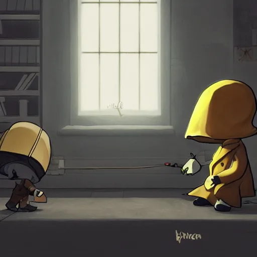 Image similar to school concept art inspired by the game little nightmares and limbo