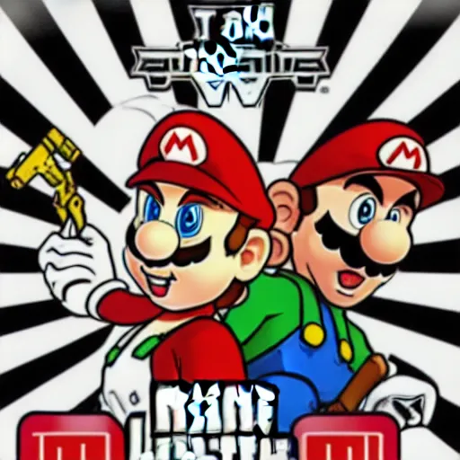 Image similar to mario in style of grand theft auto