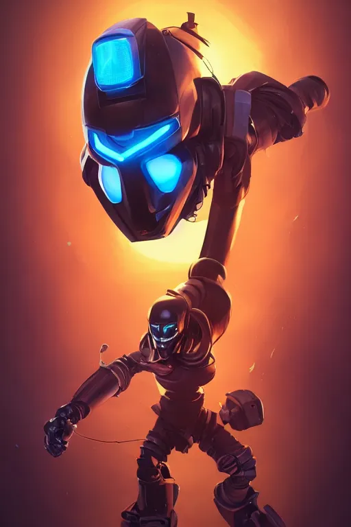 Image similar to epic mask helmet robot ninja portrait stylized as fornite style game design fanart by concept artist gervasio canda, behance hd by jesper ejsing, by rhads, makoto shinkai and lois van baarle, ilya kuvshinov, rossdraws global illumination radiating a glowing aura global illumination ray tracing hdr render in unreal engine 5