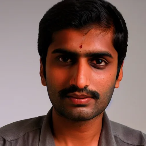 Prompt: portrait of an average indian male