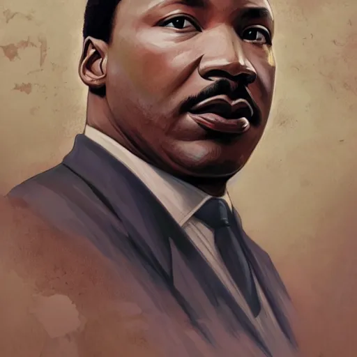 Prompt: clear portrait of martin luther king having a rap battle, cottagecore!!, detroit hood background hyper detailed, character concept, full body, dynamic pose, elegant, intricate, highly detailed, digital painting, artstation, concept art, smooth, sharp focus, illustration, art by artgerm and greg rutkowski and alphonse mucha