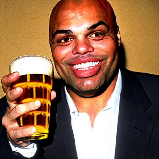 Image similar to Charles Barkley drinking a beer, Las Vegas