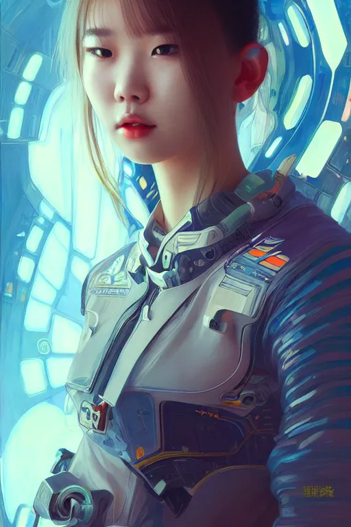 Prompt: portrait futuristic airforce korean Lalisa Manobal, inside future fighter, sci-fi, fantasy, intricate, very very beautiful, elegant, human anatomy, neon light, highly detailed, digital painting, artstation, concept art, smooth, sharp focus, illustration, art by tian zi and WLOP and alphonse mucha