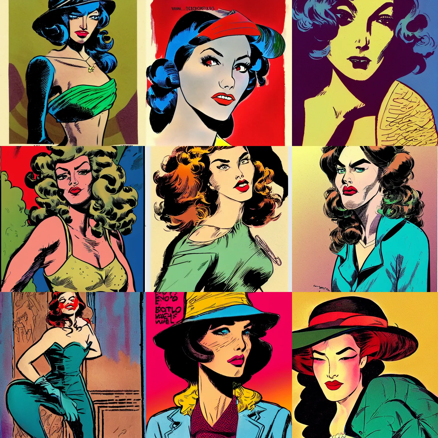 Prompt: beautiful woman portrait, colored, by Will Eisner