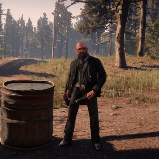 Image similar to walter white in red dead redemption 2 in game screen shot