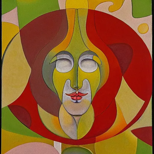 Image similar to floral face portrait by leonetto cappiello and wojciech siudmak and ernst fuchs, anni albers, oil on canvas