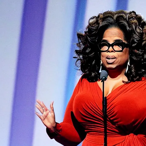 Image similar to oprah winfrey becoming antichrist ruler of the world, evil arcane ritual, eldritch horror,