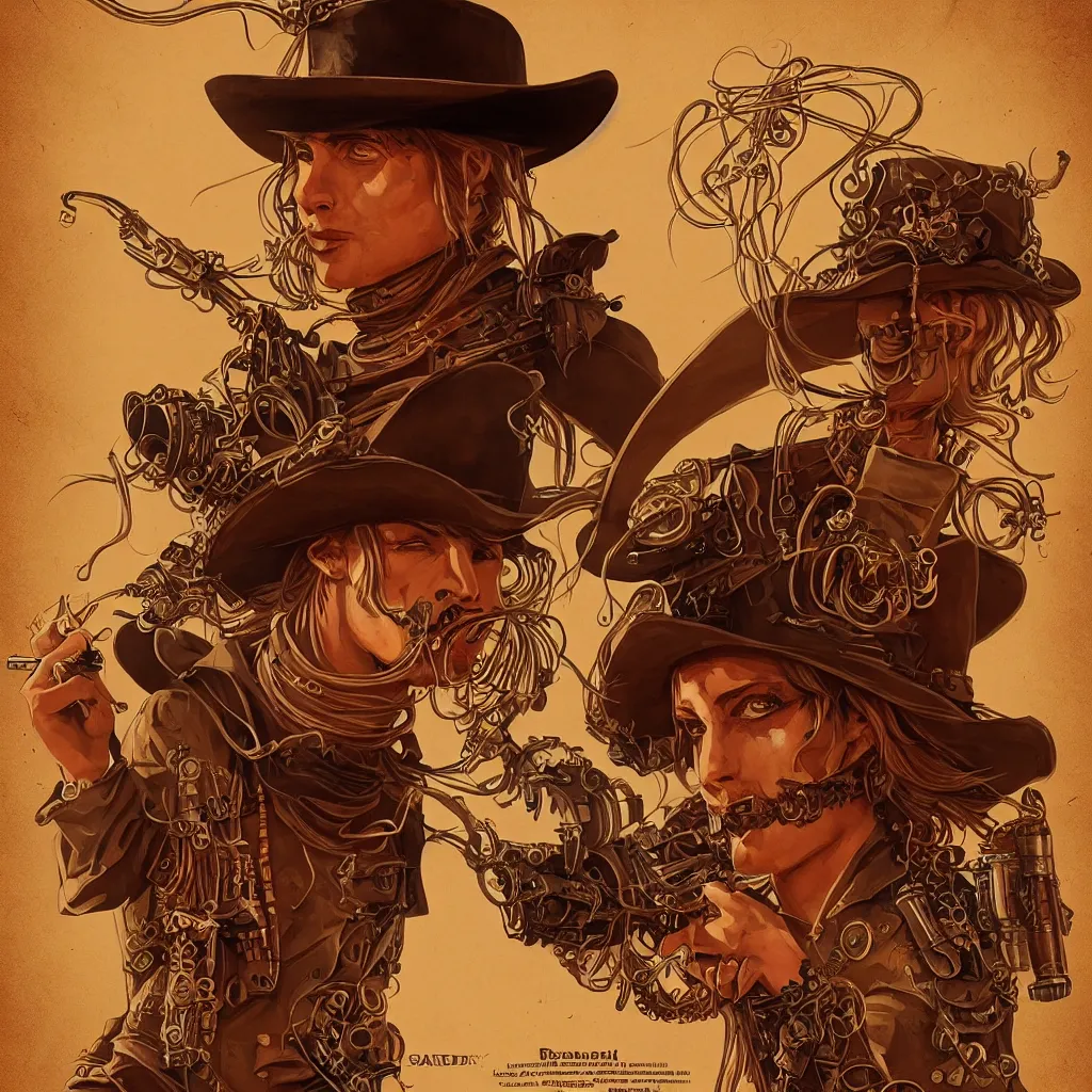 Image similar to solarpunk steampunk spaghetti western wanted poster, header wanted RANDEL BROTHERS dead or alive, fantasy, intricate, elegant, highly detailed, digital painting, artstation, concept art, smooth, sharp focus, illustration, art by artstation