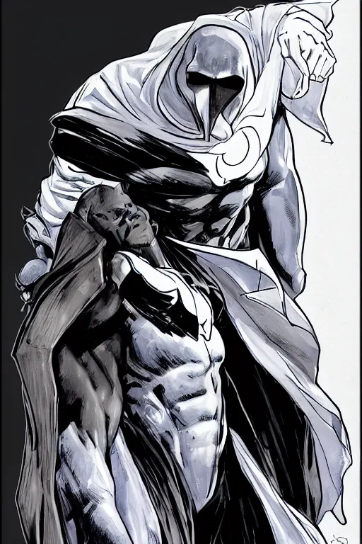 Image similar to moon knight, concept art portrait