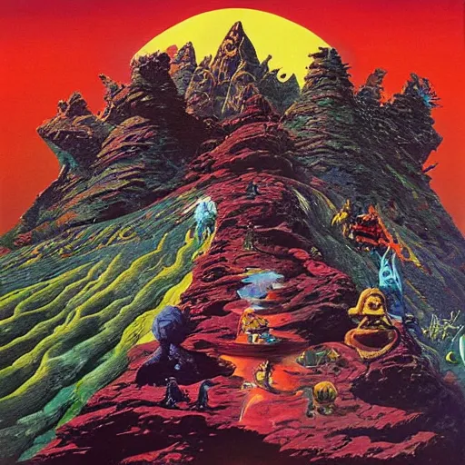 Image similar to the beatles everest, album cover, by roger dean, paul lehr, mœbius and philippe druillet,