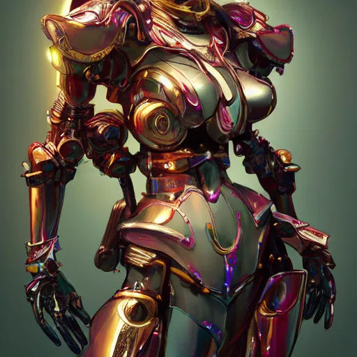 Image similar to studio portrait of lawful good colorful female holy mecha paladin absurdly beautiful, elegant, young sensual graceful woman, ultrafine hyperrealistic detailed face illustration by kim jung gi, irakli nadar, intricate linework, sharp focus, bright colors, matte, octopath traveler, final fantasy, unreal engine highly rendered, global illumination, radiant light, intricate environment