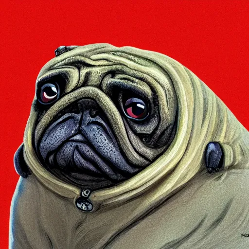 Image similar to A tardigrade with the eyes and mouth of a pug, national geographic-file-photograph, paywall-content, premium-award-winning, trending on artstation