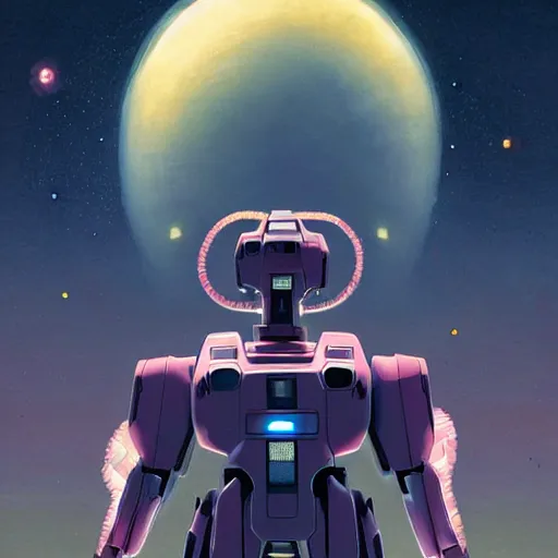 Prompt: mobile suit surrounded by spirit auras, spirit shielded mechanical exoskeleton wearing hardsurface armour with crackling arching plasma weapons in a detailed scifi background by simon stalenhag, frank gehry, rob gonsalves, carole feuerman, bandai box art