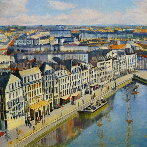 Prompt: nantes, painted by dimitri armand