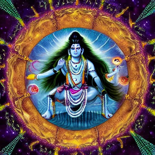 Image similar to lord shiva creating the multiverse, fantasy art