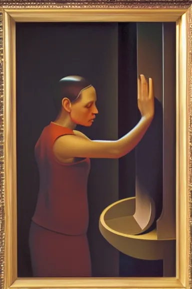 Image similar to oil painting by george tooker