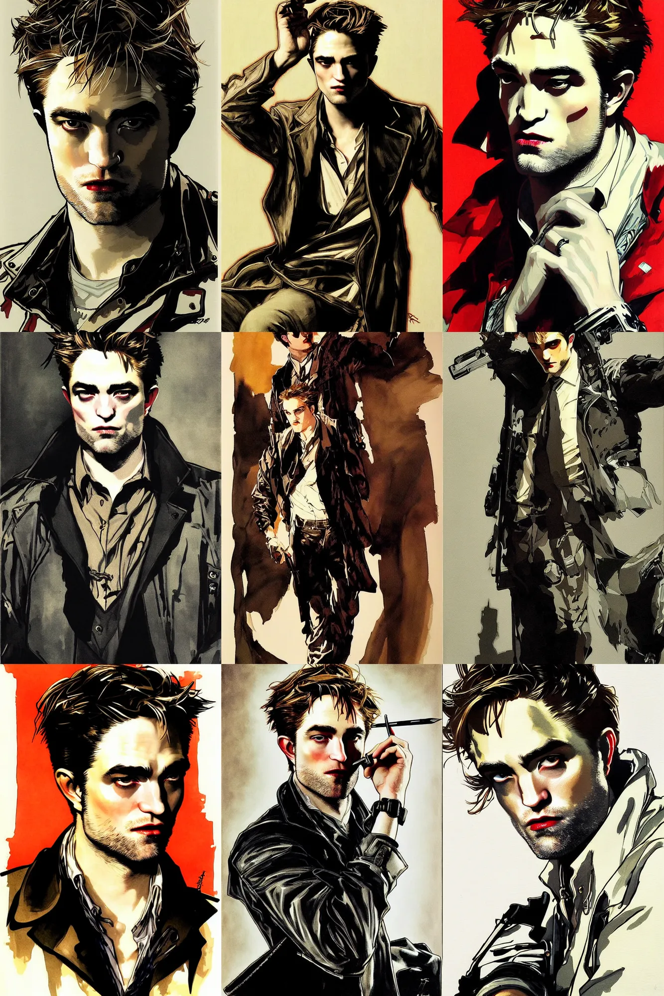 Prompt: robert pattinson, painting by j. c. leyendecker, yoji shinkawa, katayama bokuyo