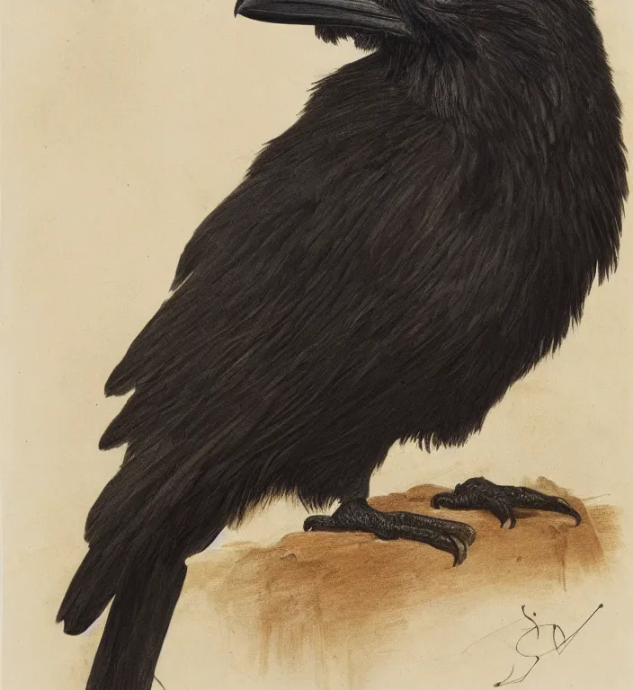 Image similar to a breathtakingly stunningly beautifully highly detailed portrait of a majestic raven, by sidney cooper and rosetti and turner, 4 k