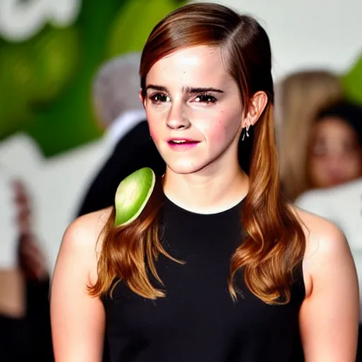 Image similar to emma watson as an avocado