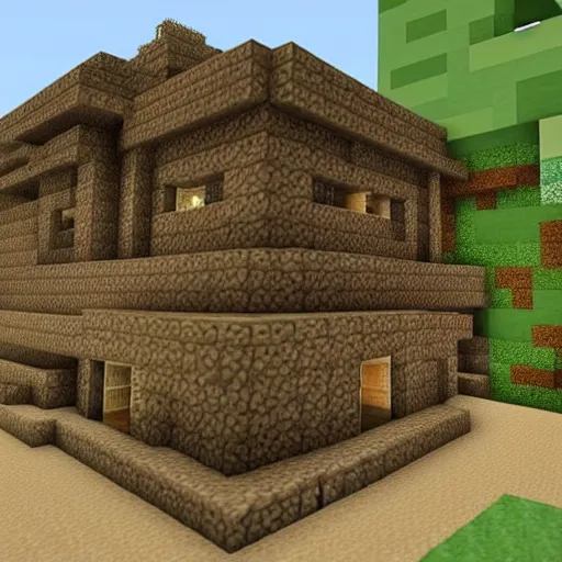 Image similar to a dirt house in minecraft