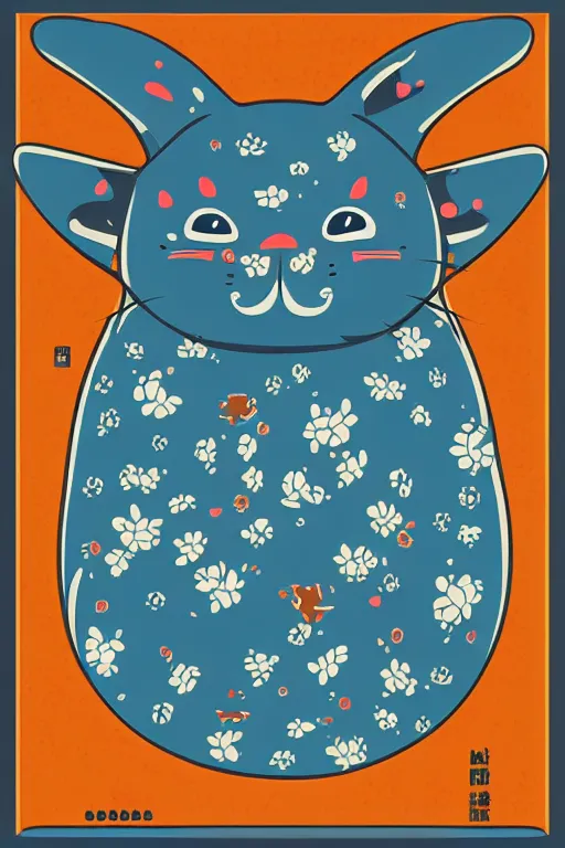 Image similar to Portrait of a cat that is a sumo wrestler, sticker, colorful, illustration, highly detailed, simple, smooth and clean vector curves, no jagged lines, vector art, smooth