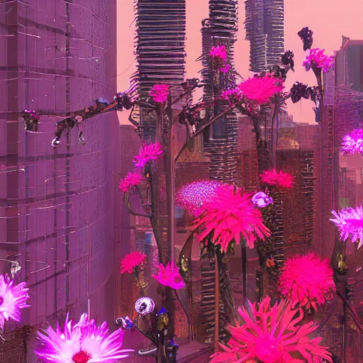 Image similar to Cyberpunk flowers