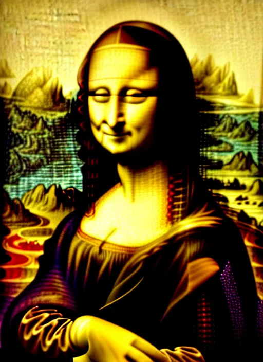 Prompt: portrait of mona lisa, by leonardo da vinci