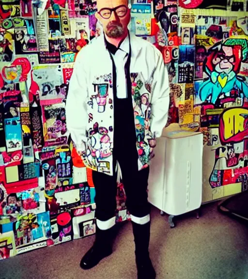 Image similar to walter white!!!, dressed in harajuku style