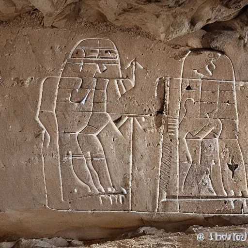 Prompt: emoji hieroglyphs on cave wall