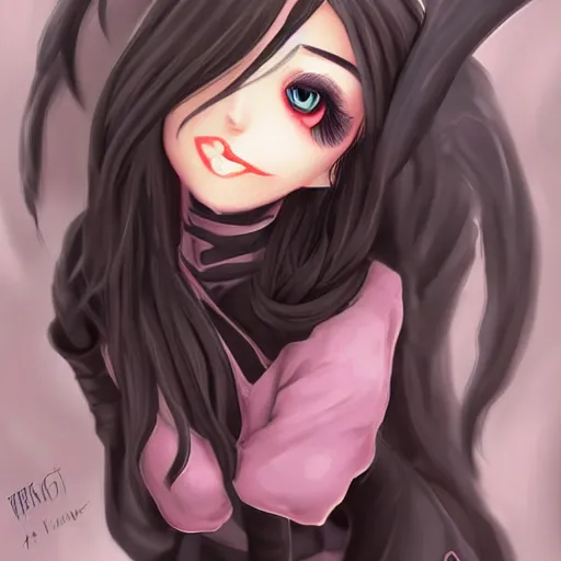 Image similar to Cute girl grim reaper is blushing by artgerm