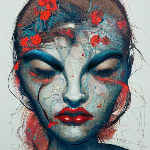 Prompt: woman face by james jean