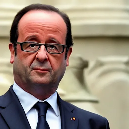 Image similar to francois hollande is a super hero of dc comics, movie atmosphere