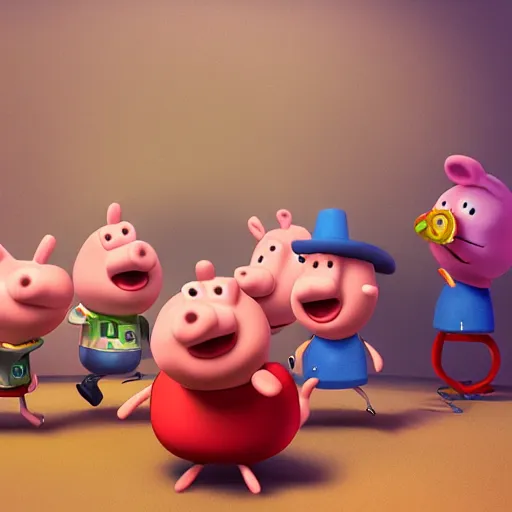 Image similar to blender 3 d rendition, vitorugo, carlos ortega elizalde, derek spears, rayn, daniel bel, ahmad merheb, peppa pig