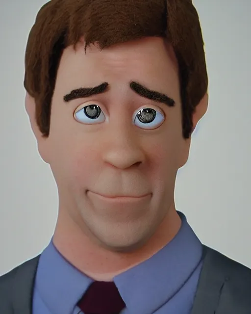 Image similar to jim halpert as a muppet. highly detailed felt. hyper real photo. 4 k.