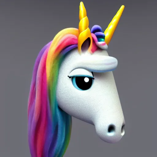 Image similar to unicorn made by Pixar, high resolution, 8k