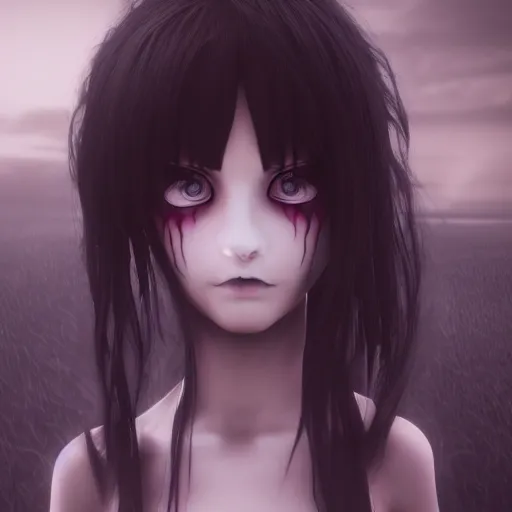 Prompt: photorealistic portrait of angry darkness anime girl, inspired by Tim Burton, detailed, unreal engine 4k