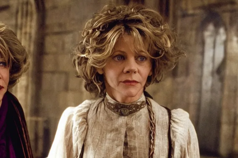 Image similar to film still Meg Ryan as Minerva McGonagall in Harry Potter movie