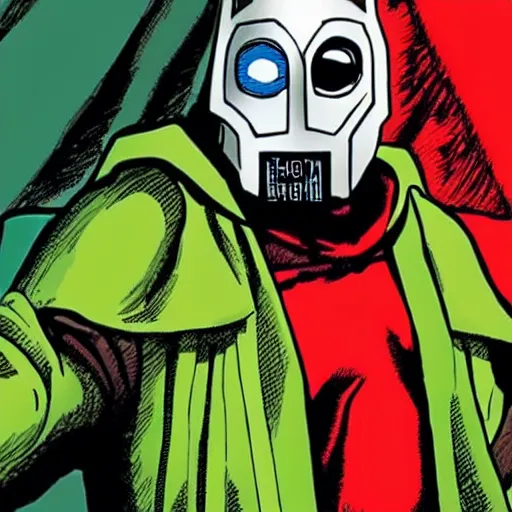 Image similar to MF DOOM as doctor doom, by Jack Kirby