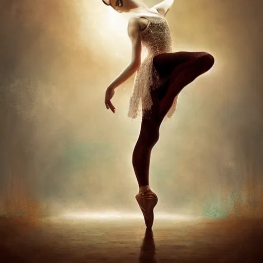 Prompt: a beautiful ballerina dancing during the end of the world, surrealism, digital art, artstation, smooth, sharp, high quality