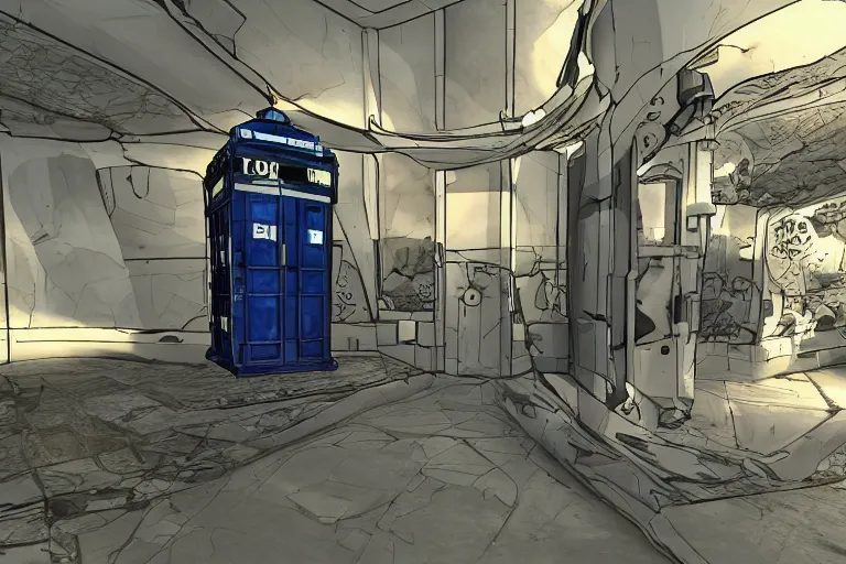 Image similar to tardis in portal 2