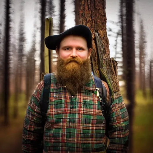 Prompt: photo of a young pretty female finnish lumberjack