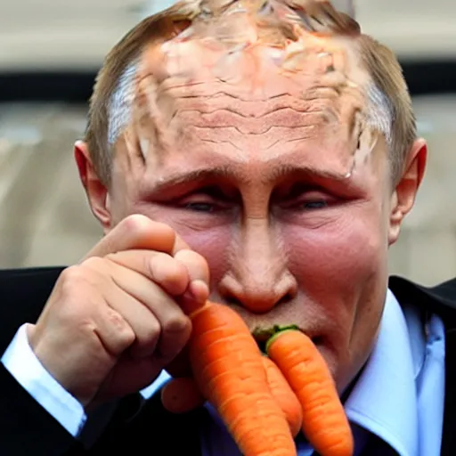 Image similar to putin eating a carrot, but carrot is chesspiece