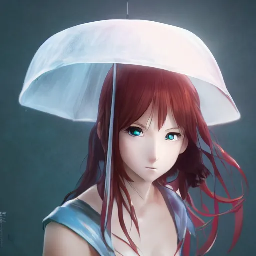 Image similar to portrait of the girl waiting for rain, anime fantasy illustration by tomoyuki yamasaki, kyoto studio, madhouse, ufotable, square enix, cinematic lighting, trending on artstation