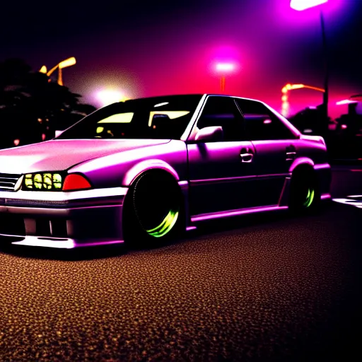 Prompt: a car JZX90 turbo drift at illegal car meet, Chiba prefecture, city midnight mist lights, cinematic color, photorealistic, highly detailed wheels, 50MM